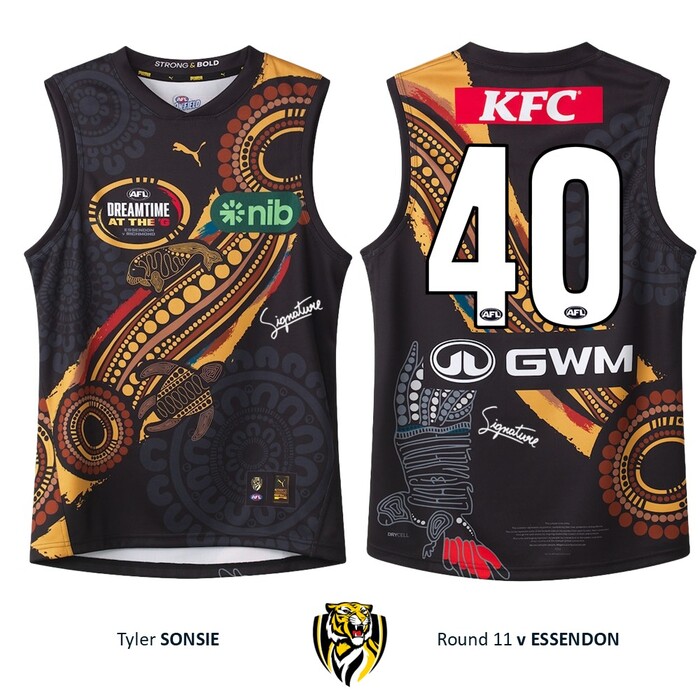Photo of Tyler Sonsie #40 Richmond 2026 Dreamtime Guernsey