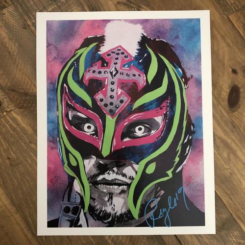 Rey Mysterio SIGNED 11 x 14 Rob Schamberger Print