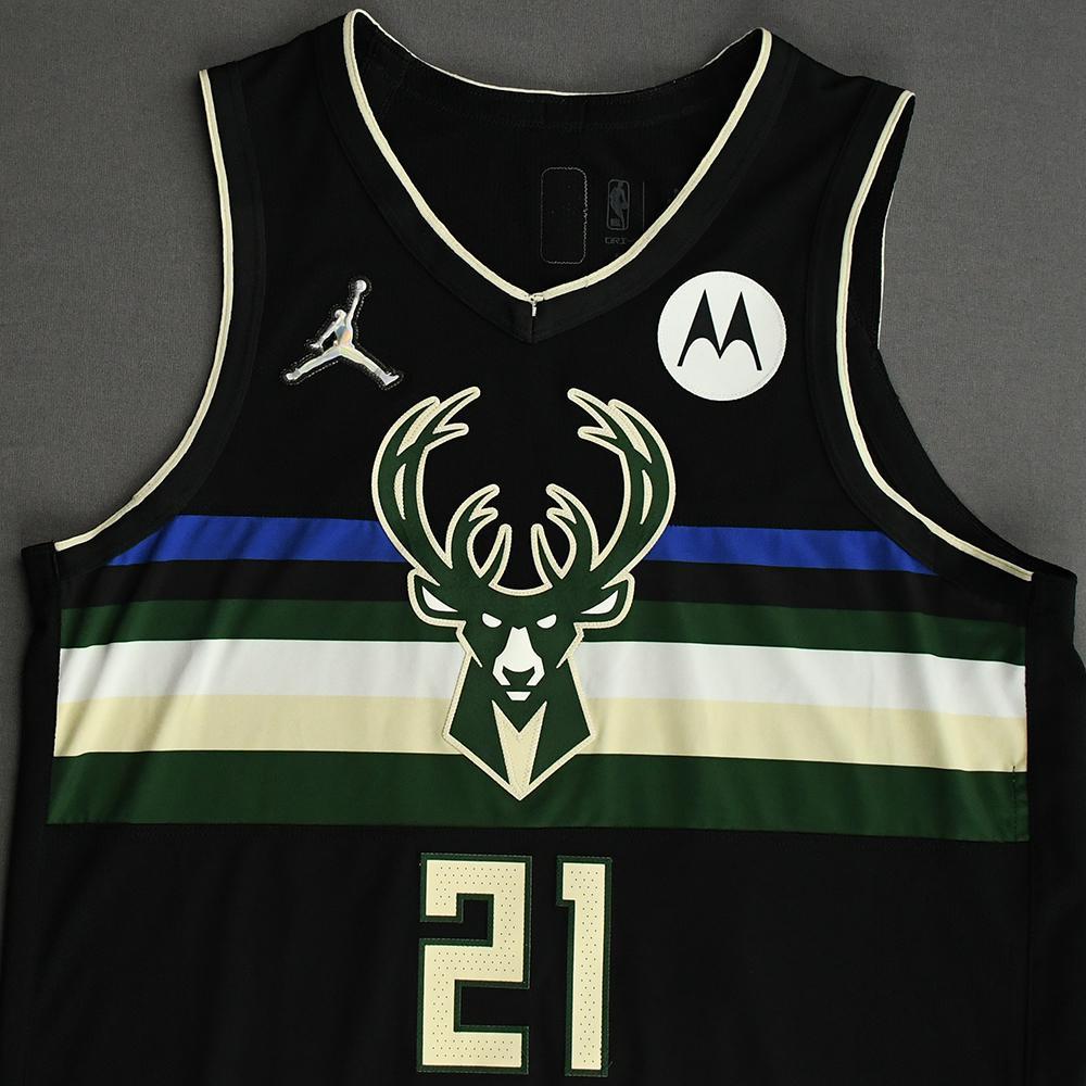 Jrue Holiday Milwaukee Bucks GameWorn Statement Edition Jersey