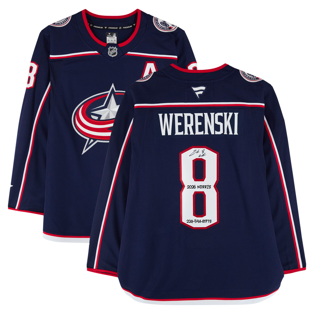 Zach Werenski Columbus Blue Jackets Autographed Fanatics Premium Jersey with 