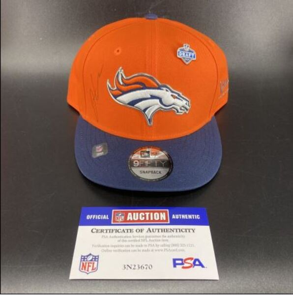NFL - Broncos Jonah Coleman Signed Hat With 2026 Draft Pin