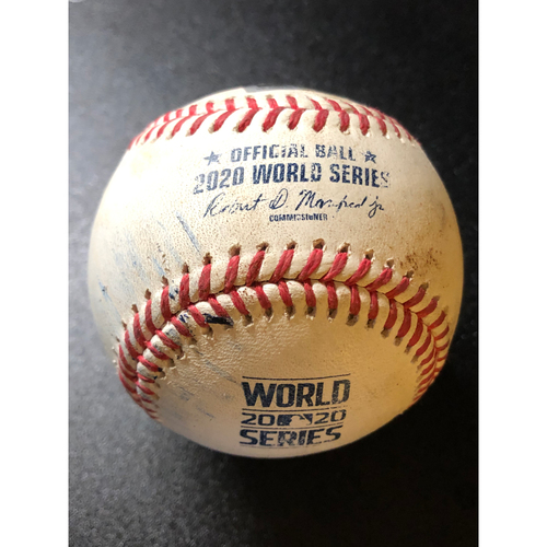 Game-Used Baseball - 2020 World Series - Los Angeles Dodgers vs. Tampa Bay Rays - Game 5 - Pitcher: Tyler Glasnow, Batters: Mookie Betts (Fly Out to LF), Corey Seager (2 Pitches, Ball) - Top 2