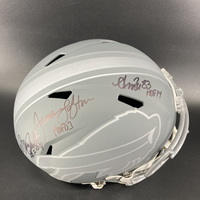 HOF - Bills Multi Signed Replica Slate Speed Helmet Signed by Bruce Smit...