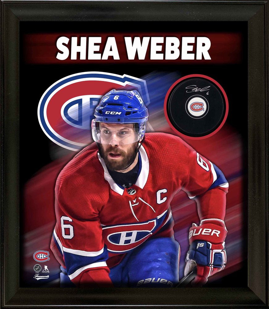 Shea Weber Signed Montreal Canadiens Puck Framed PhotoGlass