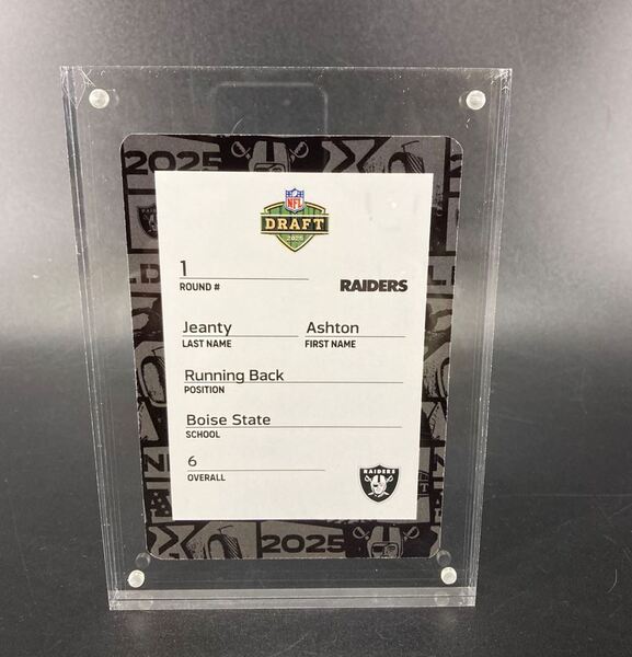 NFL - Raiders Ashton Jeanty Special Edition 2025 Draft Card 2 of 2