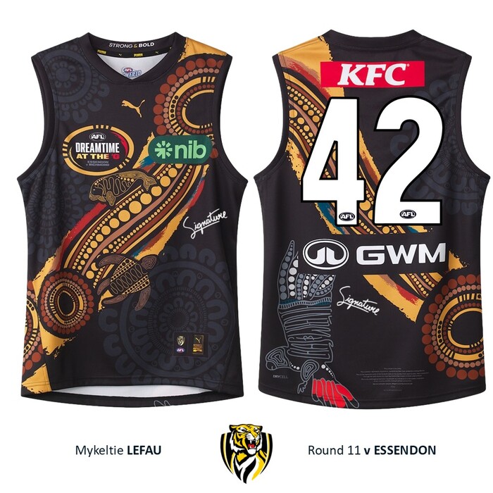 Photo of Mykeltie Lefau #42 Richmond 2026 Dreamtime Guernsey