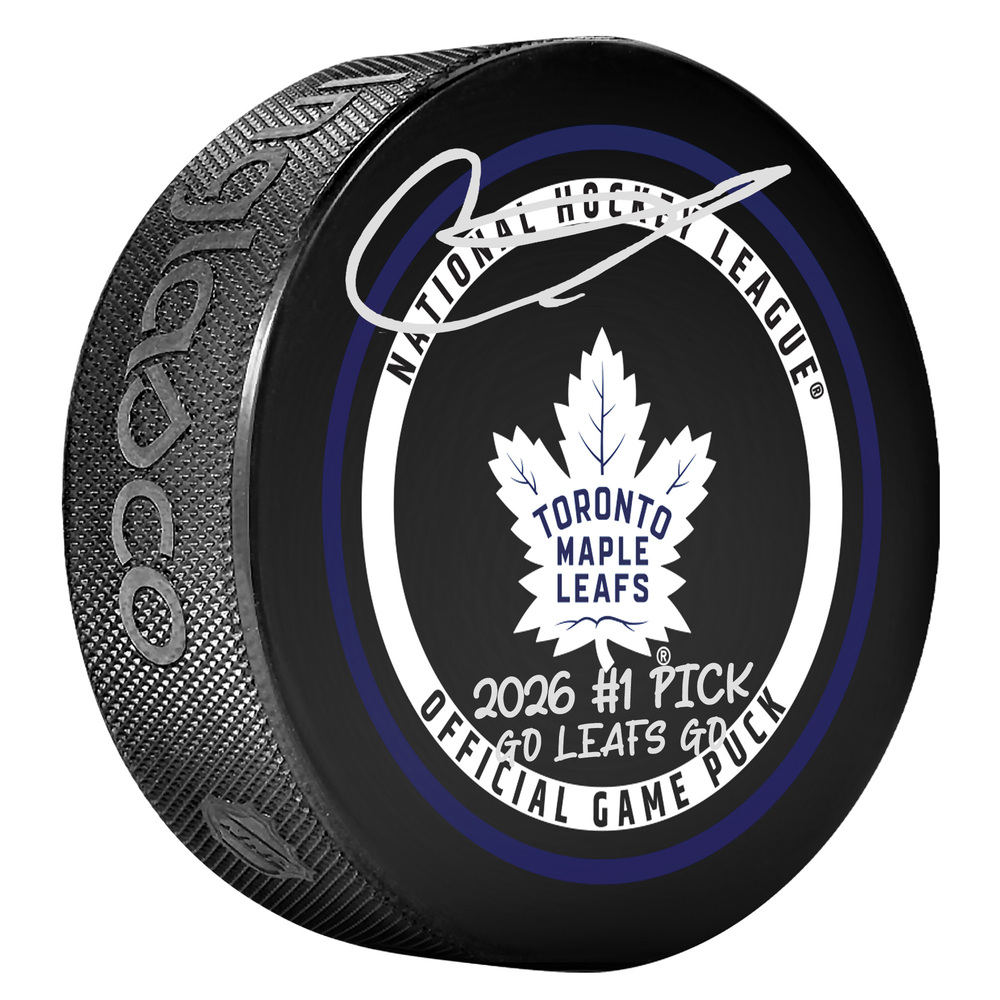 Gavin McKenna Toronto Maple Leafs Autographed Official Game Puck with Multiple Inscriptions - Limited Edition #1 of 50
