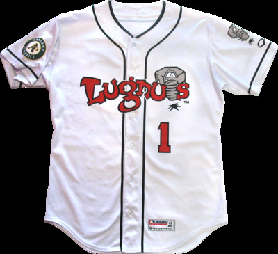 #25 Kade Morris/Jose Mujica Size L Lansing Lugnuts - Home White Jersey