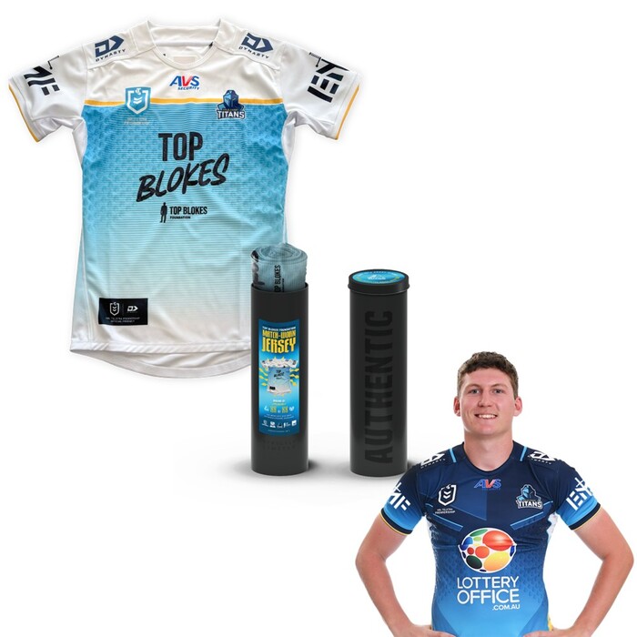 Photo of Jaylan De Groot 2025 Gold Coast Titans Top Blokes Foundation Jersey
