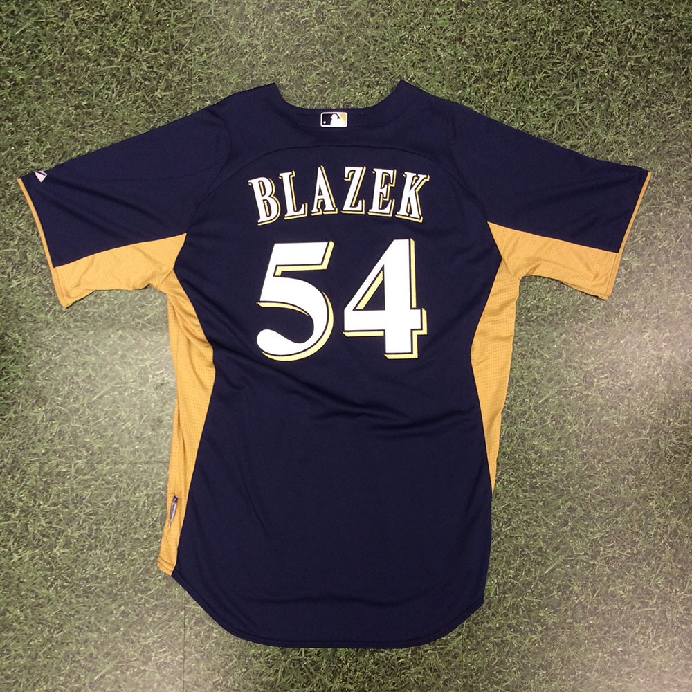 Brewers Charity Auction Michael Blazek 2013 Batting Practice Jersey