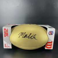 NFL - 49ers Malik Mustapha Signed Gold Composite Football