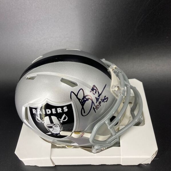 HOF - Raiders Tim Brown Signed Mini Helmet