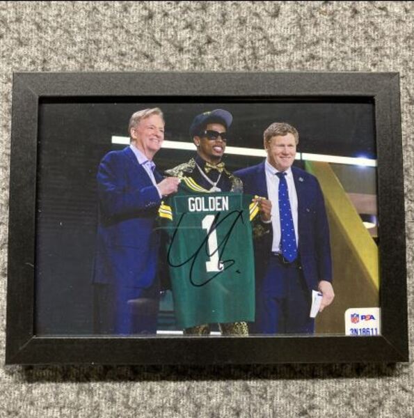 NFL - Packers Matthew Golden Signed And Framed 4x6 Draft Photo