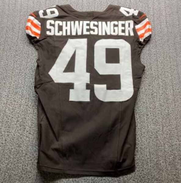 London Games - Browns Carson Schwesinger Game Worn Jersey (10/05/2025) S...