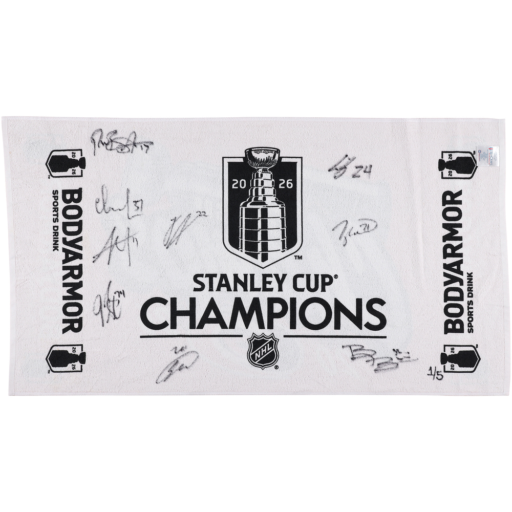 Carolina Hurricanes Autographed 2026 Stanley Cup Champions White Towel with 9 Signatures - Limited Edition of 5