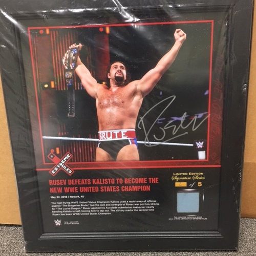 Rusev SIGNED Extreme Rules 2016 15 x 17 Framed Ring Canvas Photo Collage (#1 of 5)