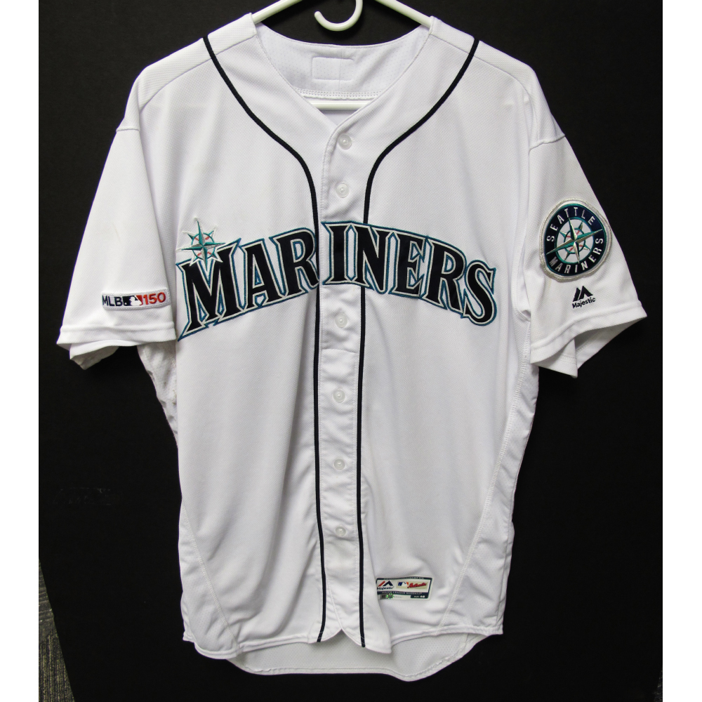 Mitch Haniger GameUsed Home White Jersey Athletics vs. Mariners 5