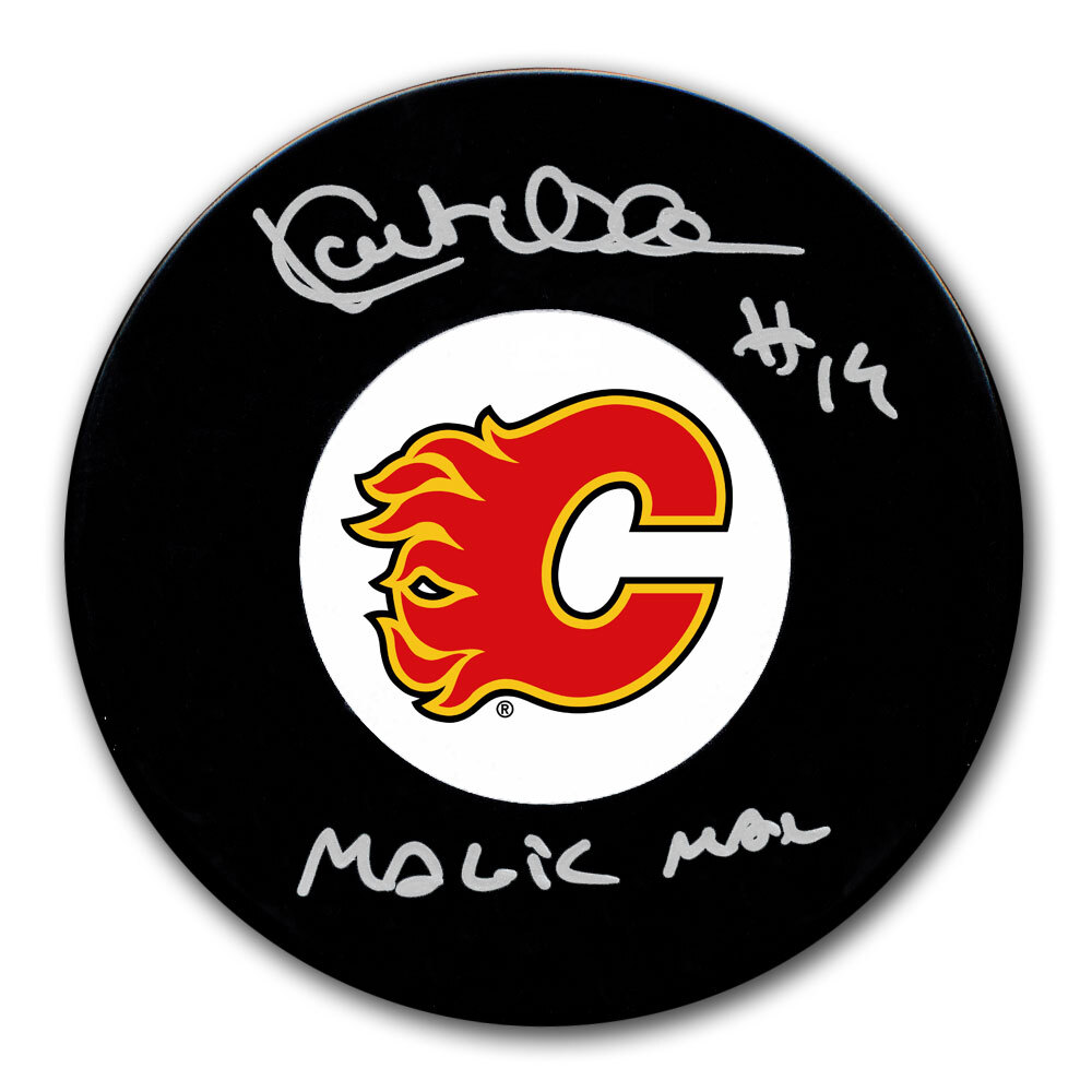 Kent Nilsson Autographed Calgary Flames Hockey Puck - Magic Man