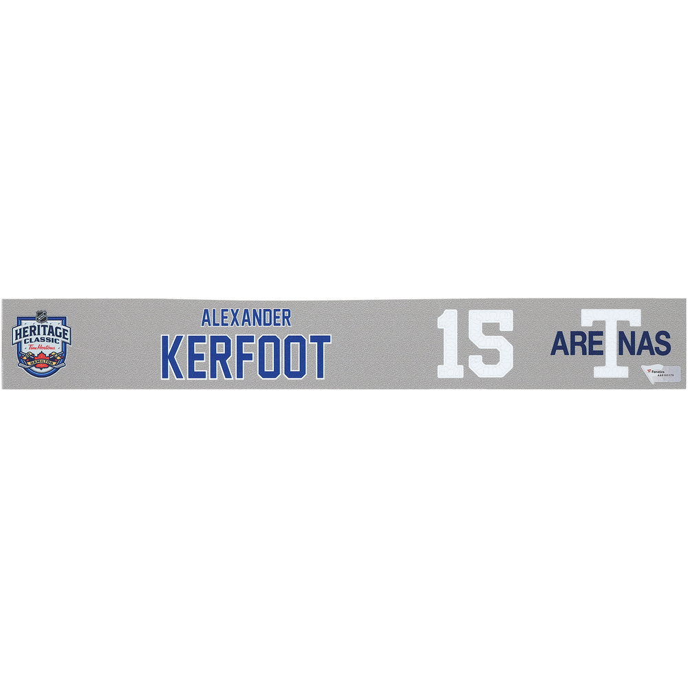 Alexander Kerfoot Toronto Maple Leafs Player-Issued #15 Gray Nameplate vs. Buffalo Sabres on March 13, 2022