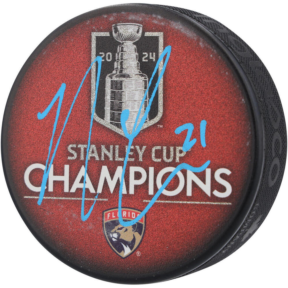 Nick Cousins Florida Panthers Autographed 2024 Stanley Cup Champions Glitter Hockey Puck 