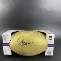NFL - Dolphins Quinn Ewers Signed Gold Composite Football