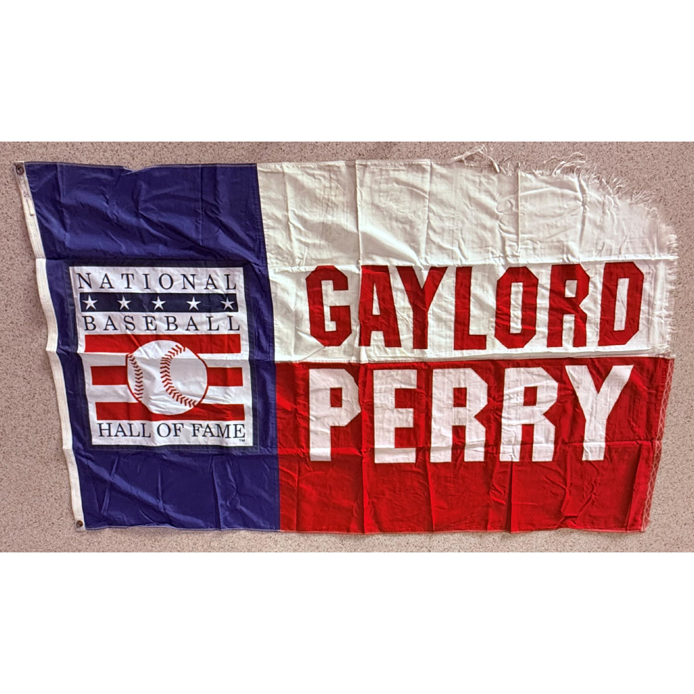 Gaylord Perry Team-Issued Hall of Fame Flag (MLB AUTHENTICATED