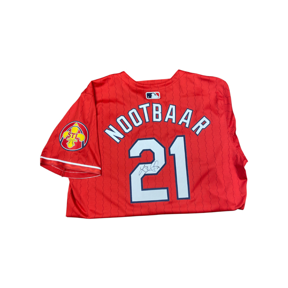 Lars Nootbaar Autographed Team Issued City Connect Jersey (Size 44