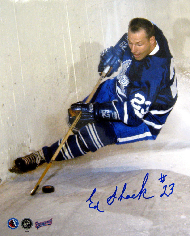 Eddie Shack - Signed 8x10 Photo - Toronto Maple Leafs Skating By Boards