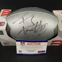 NFL - Steelers T. J. Watt Signed Silver 100 Seasons Commemorative Football
