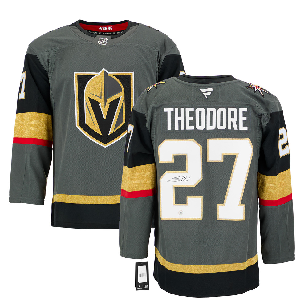 Shea Theodore Autographed Vegas Golden Knights Alt Grey Fanatics Premium Jersey