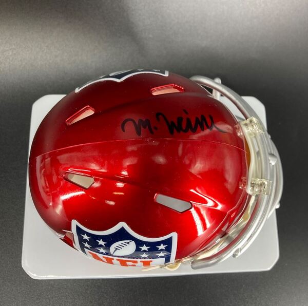 NFL - Lions Mekhi Wingo Signed Red Shield Mini Helmet