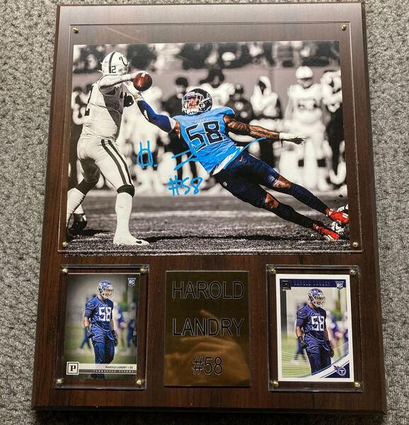 Titans - Harold Landry Trading Card Plaque (12x15) with Signed 8x10 Phot...