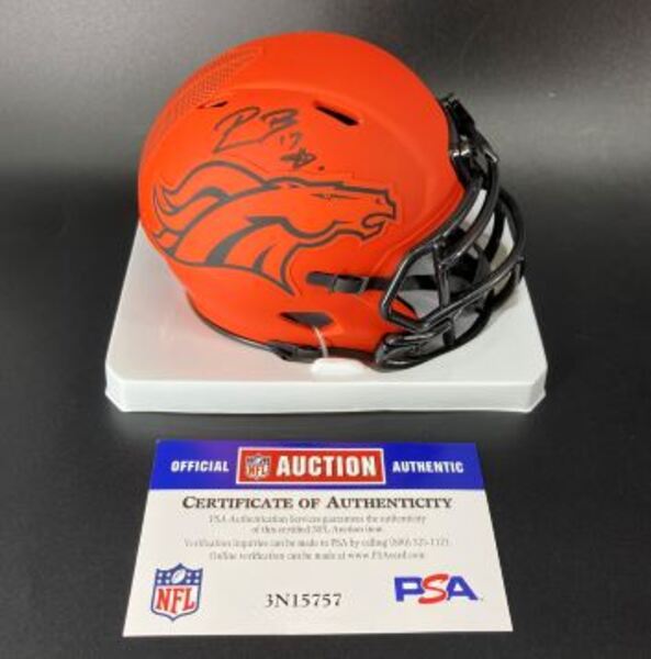 NFL - Broncos Pat Bryant Signed Rave Mini Helmet