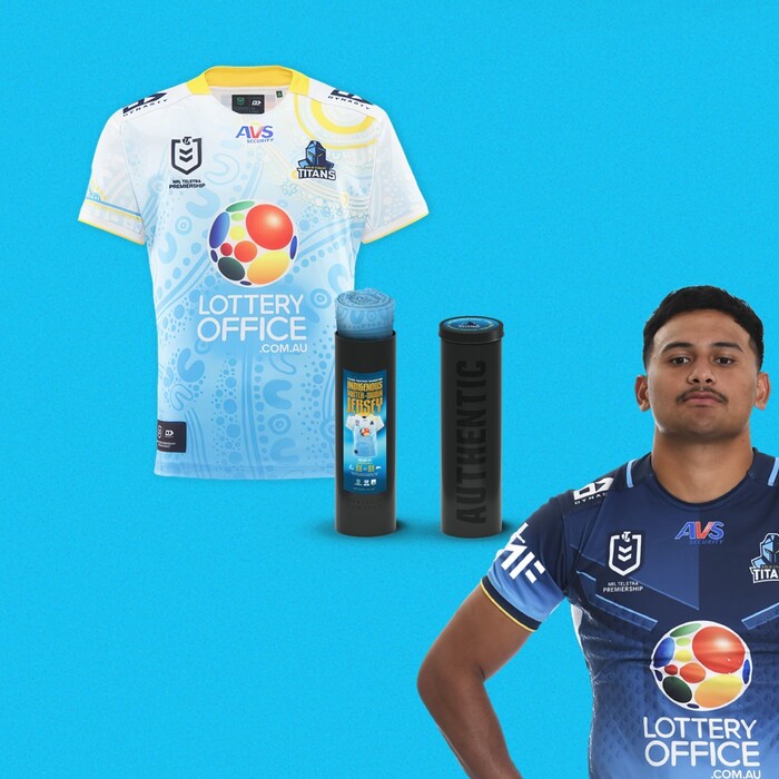 Arama Hau #18 2025 Gold Coast Titans Indigenous Player-Issue Jersey