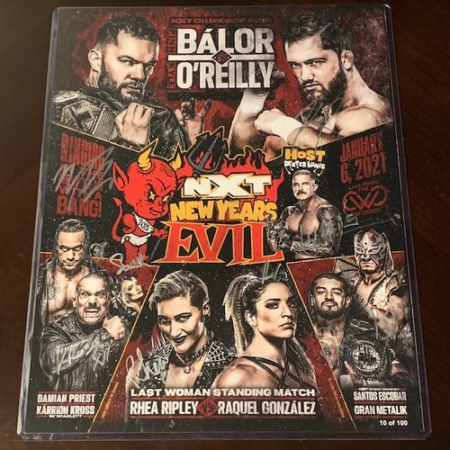SIGNED and NUMBERED NXT New Year's Evil Fight Card(Random Number)*Imperfect Signatures*