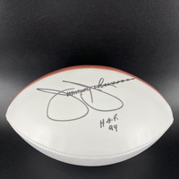 HOF - Cowboys Jimmy Johnson Signed Panel Ball With HOF 94 Inscription
