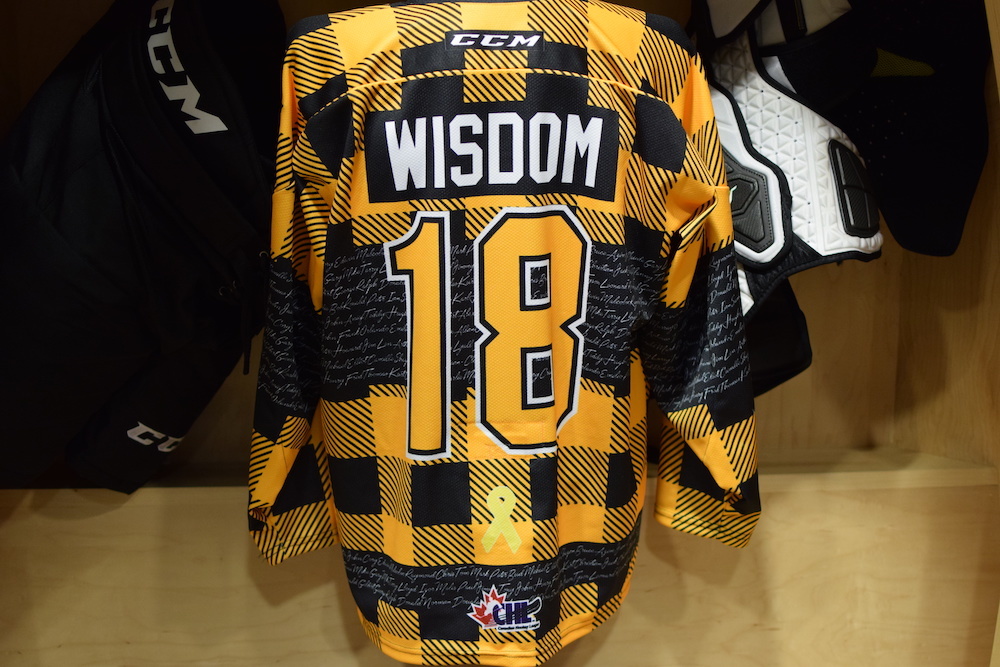 18 Zayde Wisdom Game Issued Kingston Frontenacs Hockey Fights Cancer