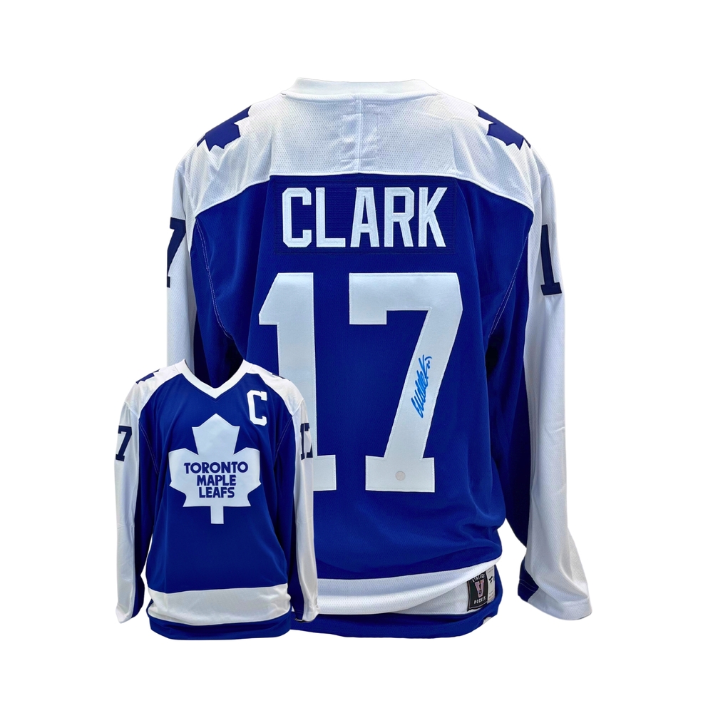 Wendel Clark Signed Jersey Leafs Replica Blue Vintage Fanatics