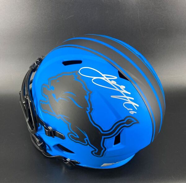 Lions - Jared Goff Signed Replica Rave Helmet