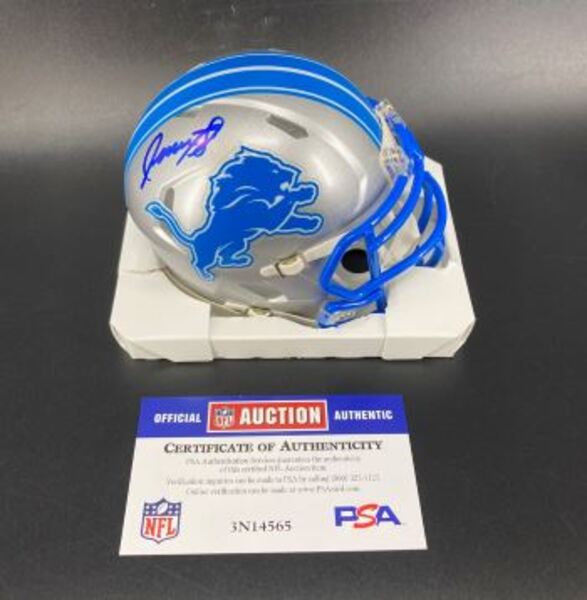 NFL - Lions Isaac TeSlaa Signed Mini Helmet