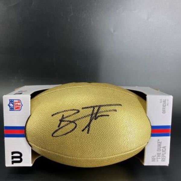 NFL - Chargers Brenen Thompson Signed Gold Composite Football