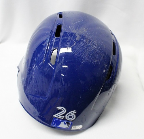 Photo of Authenticated Game Used Helmet - #26 Yangervis Solarte (Apr 3, 2018: 2-for-4 with 1 Double, 1 Run and 1 BB). Size 7 3/8.