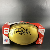 HOF - Cowboys Randy White Signed Gold Football with 100 Season Logo with...