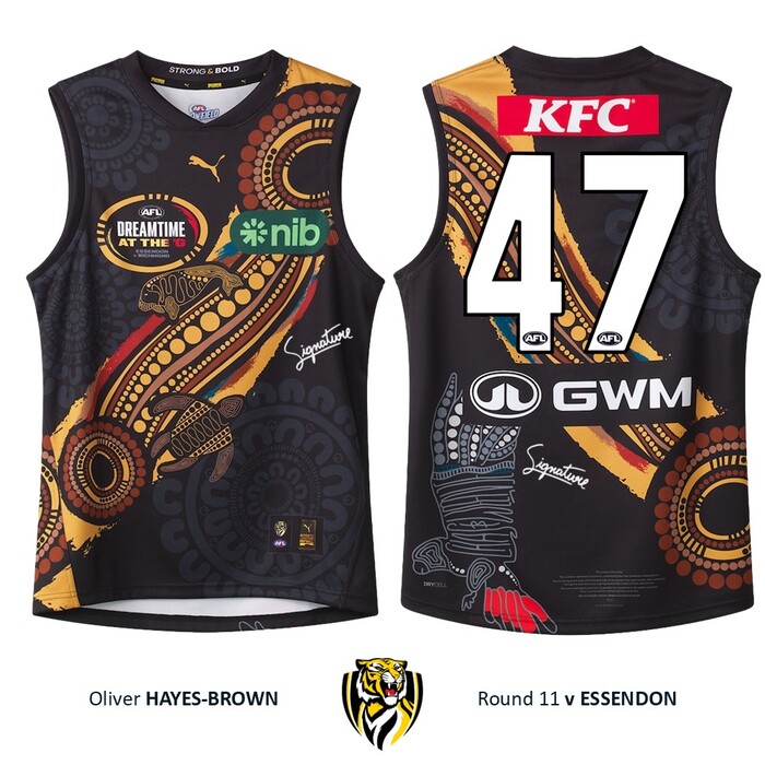 Photo of Oliver Hayes-Brown #47 Richmond 2026 Dreamtime Guernsey