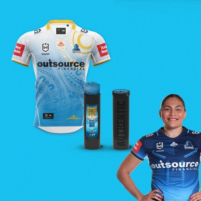 Photo of Ivana Lolesio #4 2025 Gold Coast Titans Indigenous Jersey 