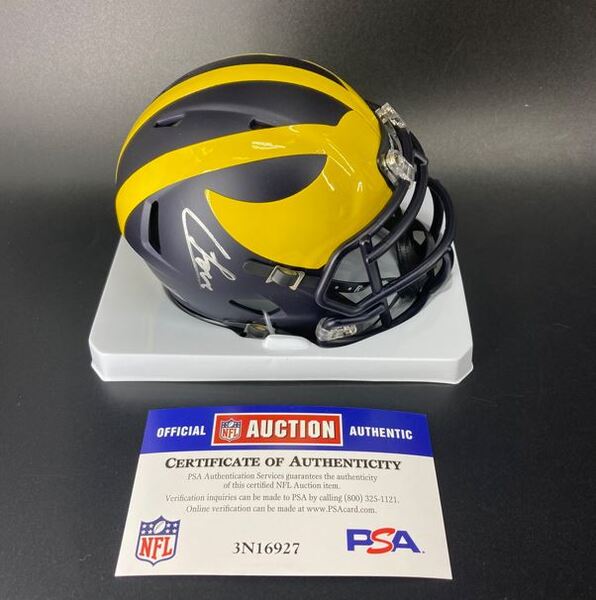 NFL - Michigan Colston Loveland Signed Mini Helmet