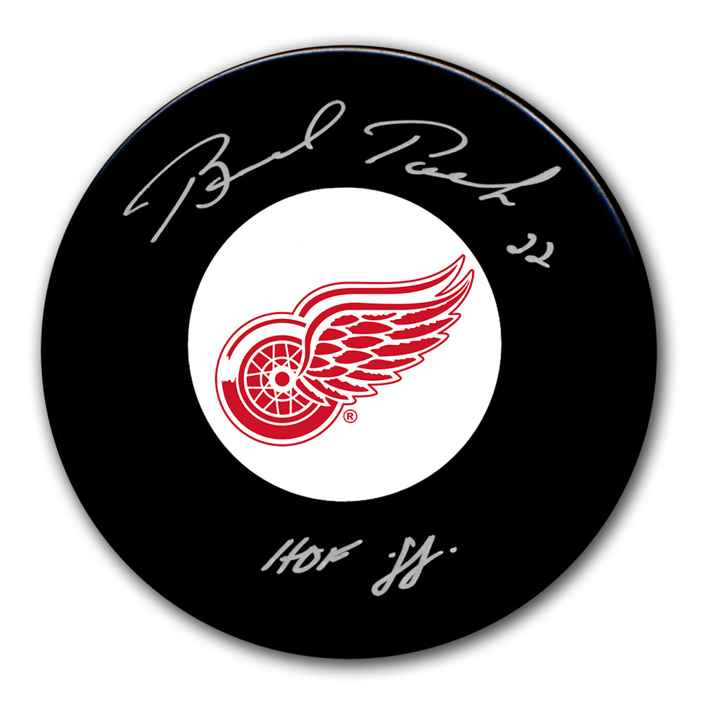 Brad Park Autographed Detroit Red Wings Hockey Puck - HOF 1988