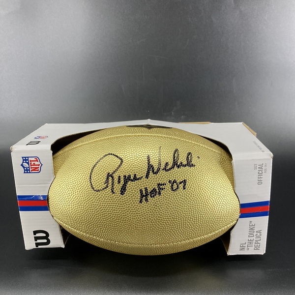 HOF - Cardinals Roger Wehrli Signed Gold Composite Football