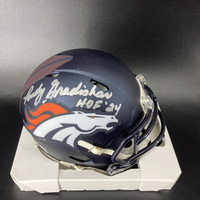 HOF - Broncos Randy Gradishar Signed Mini Helmet with HOF 24 Inscription