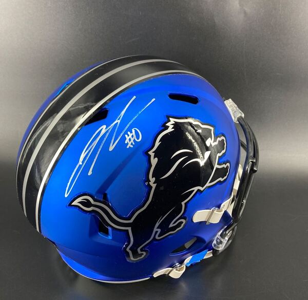 Lions - Jahmyr Gibbs Signed Replica Rave Helmet